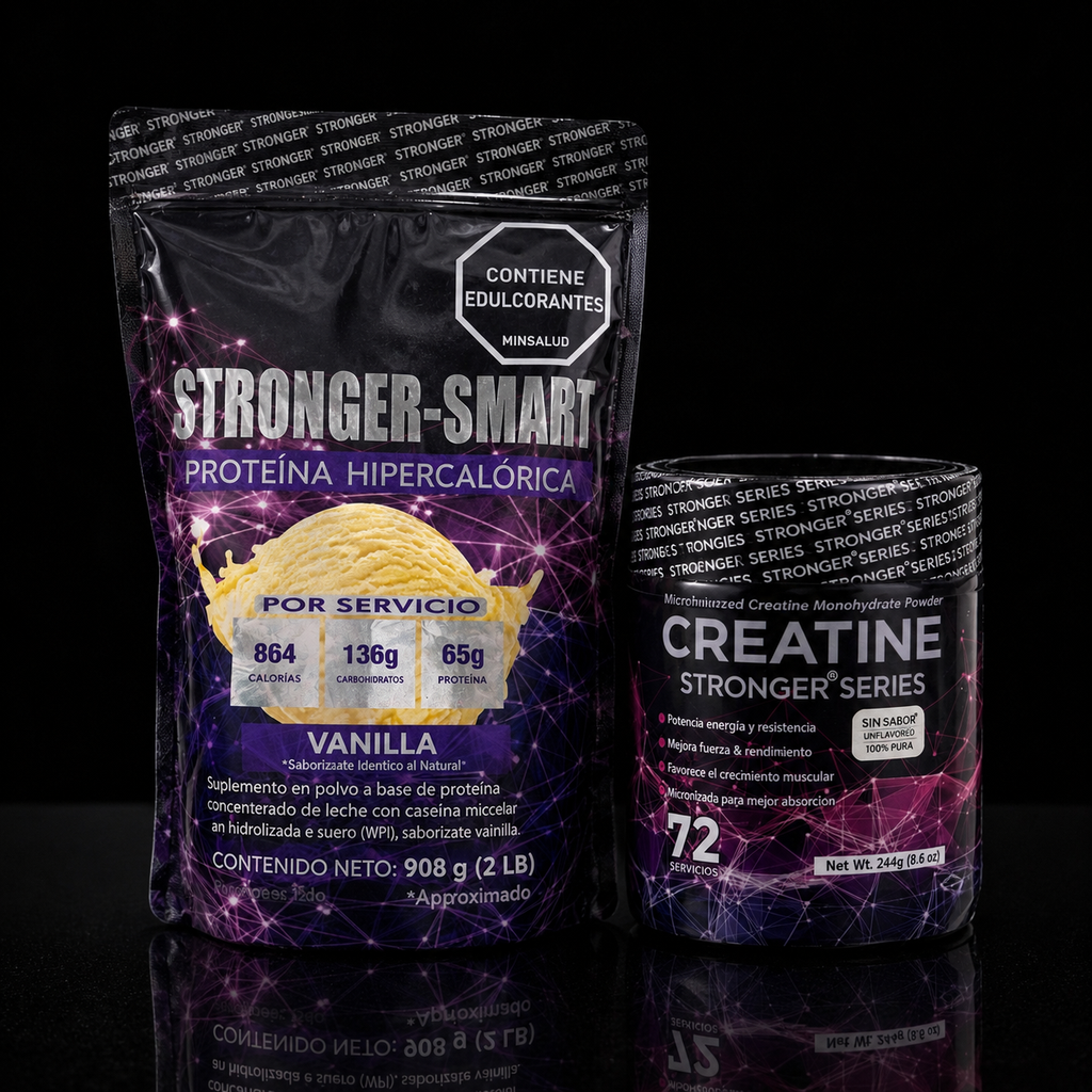 Combo Volumen Extremo: Masa + Fuerza, Proteína Hipercalórica + Creatina